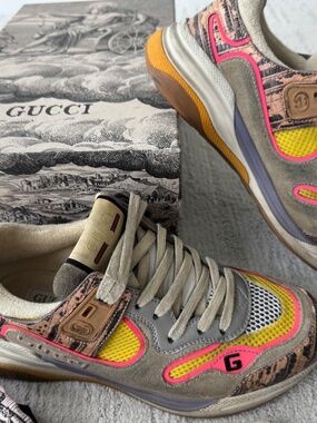 Gucci Suede Pattern Sneakers Women's Size 7-7.5